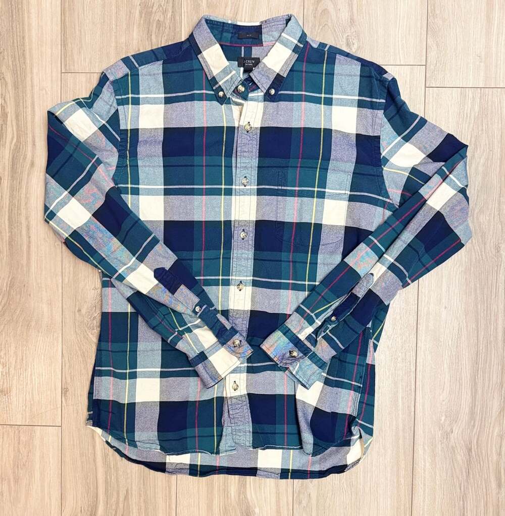 J.Crew Oxford Slim Plaid Shirt Size L